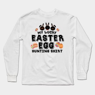 My Lucky Easter Egg Hunting Bunny Cute Long Sleeve T-Shirt